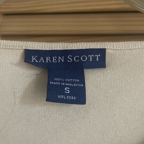 Y2k small karen scott beige top - Picture 3 of 3
